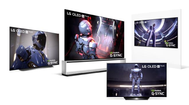 Line-Up der LG G-Sync OLED-TVs, Foto: LG