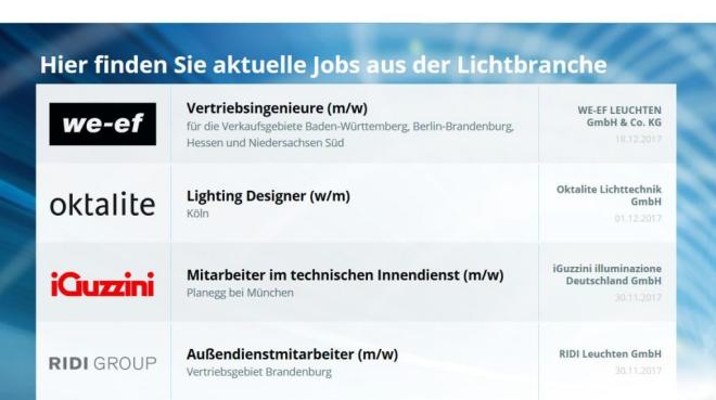 Relaunch von lighting-jobs.de - Stellenbörse für den Lichtmarkt