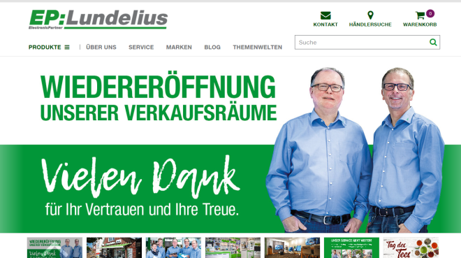 EP:Lundelius informiert auf der Homepage, Foto: ElectronicPartner