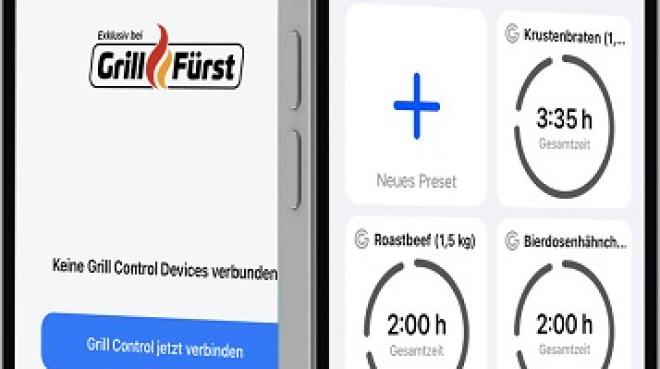 Die Steuerung von „Grill Control“ erfolgt ganz einfach per App - Bild: Grillfürst