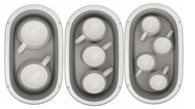 Jura Tassenwärmer S, bestückt mit 2, 3 und 4 Tassen - Bild: Jura