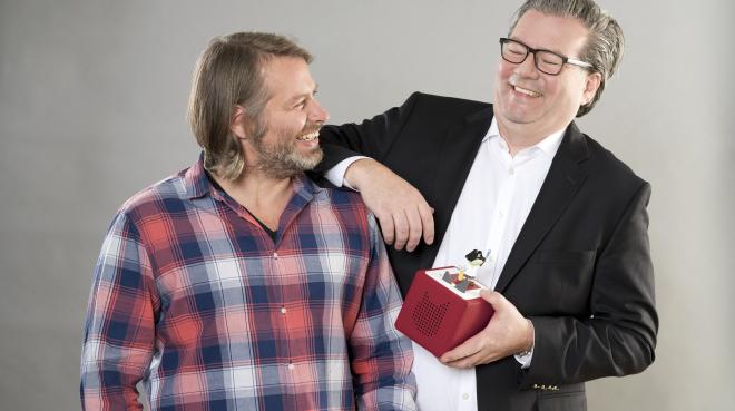 Die Erfinder der Toniebox, Patric Faßbender (li) und Marcus Stahl. Foto: Tonies